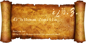 Öhlbaum Zomilla névjegykártya